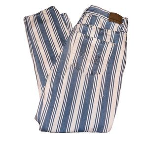 American Eagle Outfitters Mom jean striped blue and white